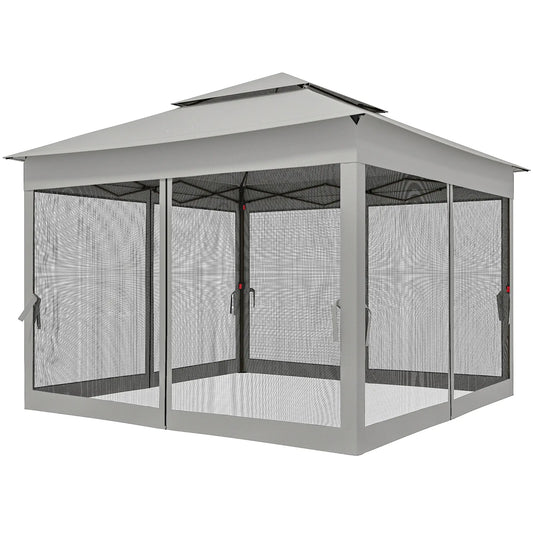 11' x 11' Pop Up Canopy Tent, Light Grey Pop Up Canopies Light Grey at Gallery Canada