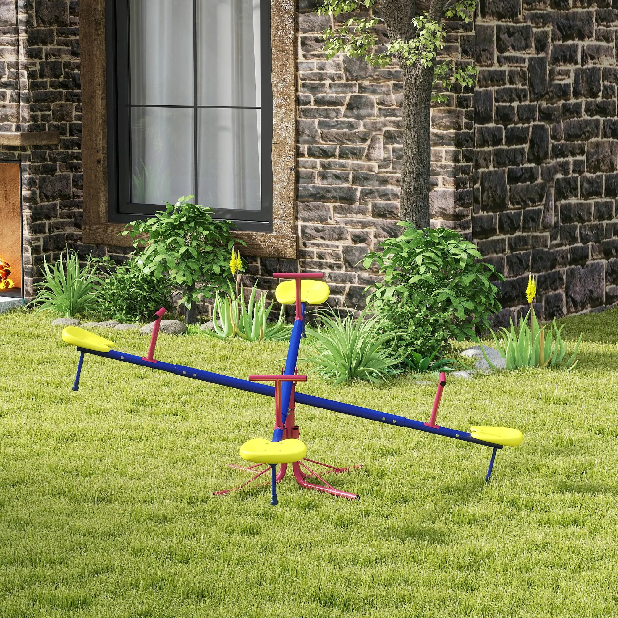 Kids Metal Seesaw, 4 Seats, Playground Equipment for Garden Gym Sets & Swings at Gallery Canada