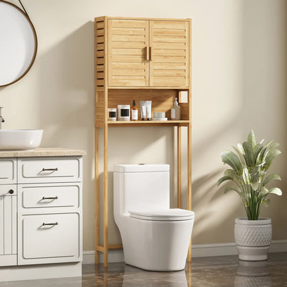 Over The Toilet Cabinet, 2 Doors, Adjustable Shelf, Natural Wood Finish Over The Toilet Storage at Gallery Canada