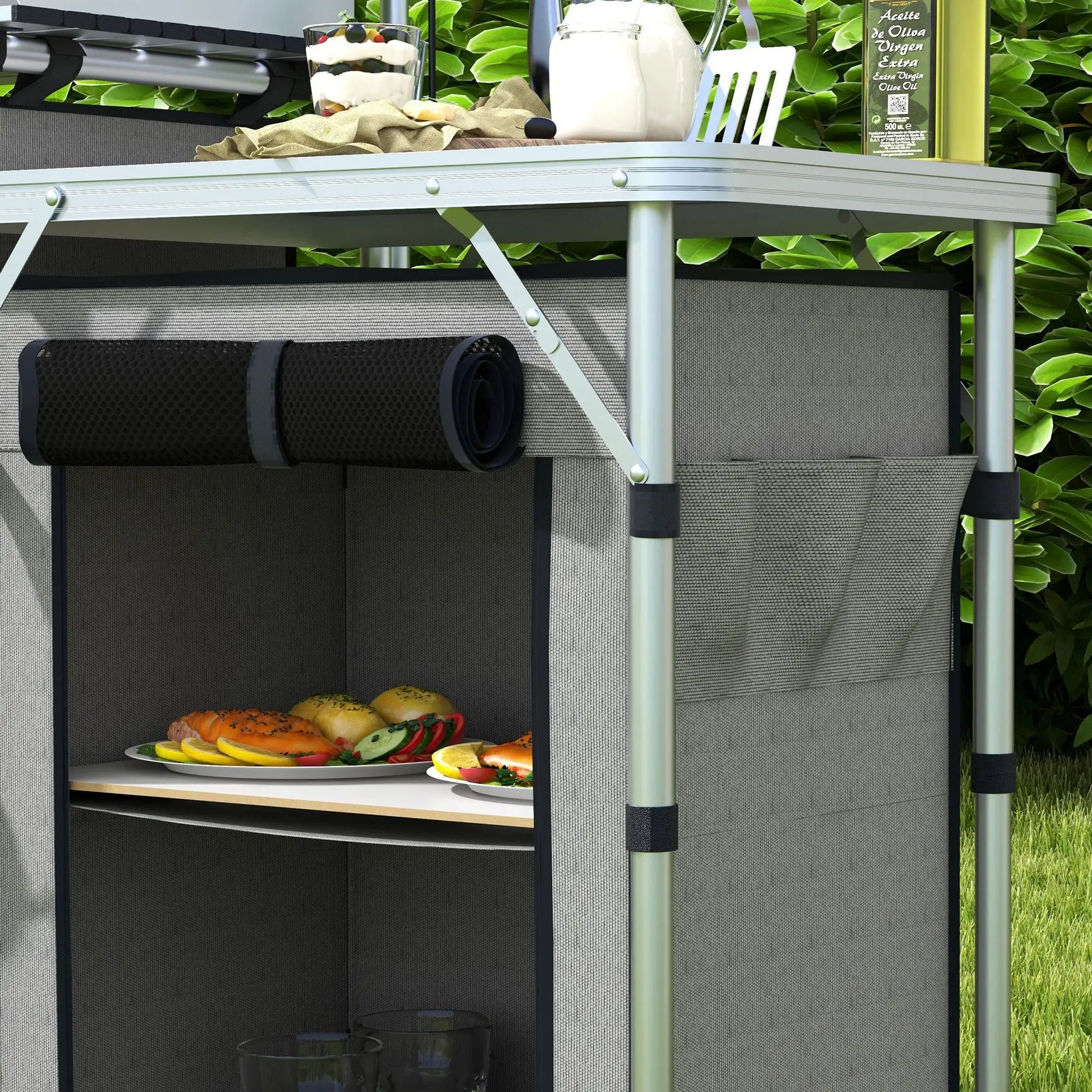 Portable Aluminum Camping Table, Fabric Cupboards, Windshield, Grey Picnic Tables & Camping Chairs at Gallery Canada