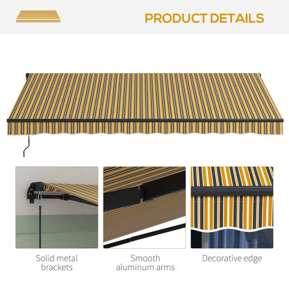 13' x 10' Retractable Awning, UV Resistant Sunshade, Dark Grey, Amber Window Awnings at Gallery Canada