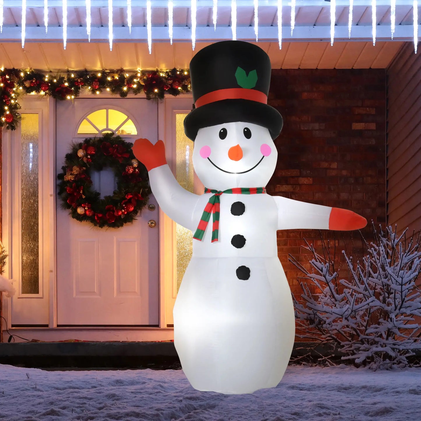 8 Ft Outdoor Lighted Inflatable Christmas Decoration, Waving Snowman Christmas Inflatables at Gallery Canada