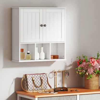 Farmhouse Wall Mounted Medicine Cabinet, Adjustable Shelf, White Wall Mounted Cabinets at Gallery Canada