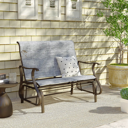 Garden Double Gliding Chair, Patio Glider, Steel Frame, Dark Grey Outdoor Gliders at Gallery Canada