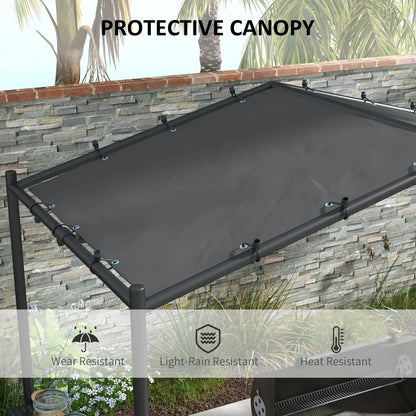 9' x 5' BBQ Grill Gazebo Tent, Steel Frame With Serving Shelves, Dark Grey BBQ Grill Gazebos at Gallery Canada