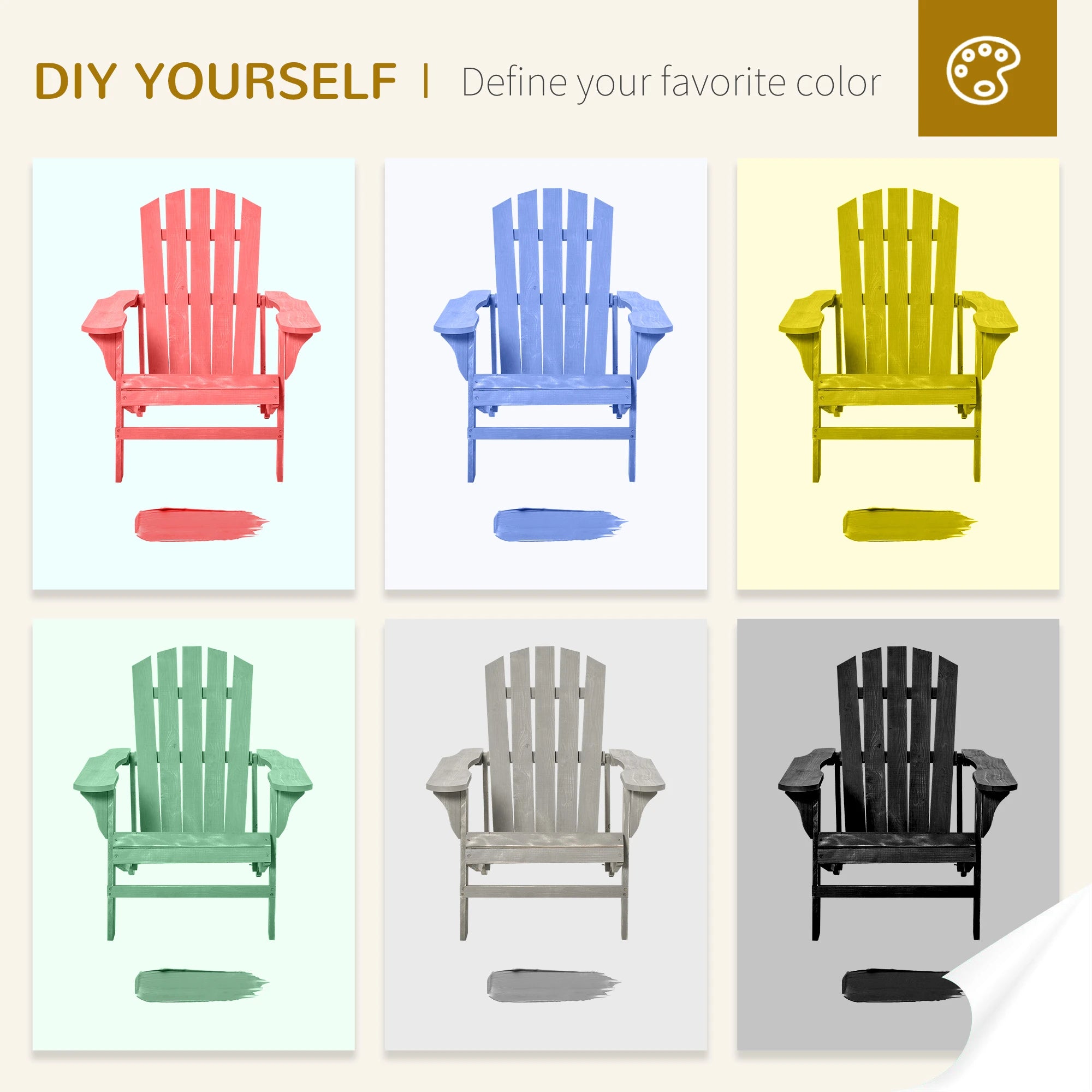 Wood Adirondack Chair, Outdoor Patio Muskoka Chair, Slatted Design, Natural Patio Chairs at Gallery Canada