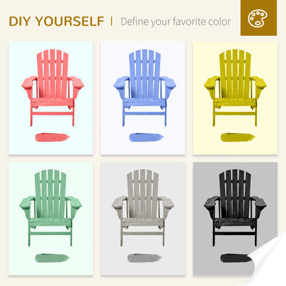 Wood Adirondack Chair, Outdoor Patio Muskoka Chair, Slatted Design, Natural Patio Chairs at Gallery Canada