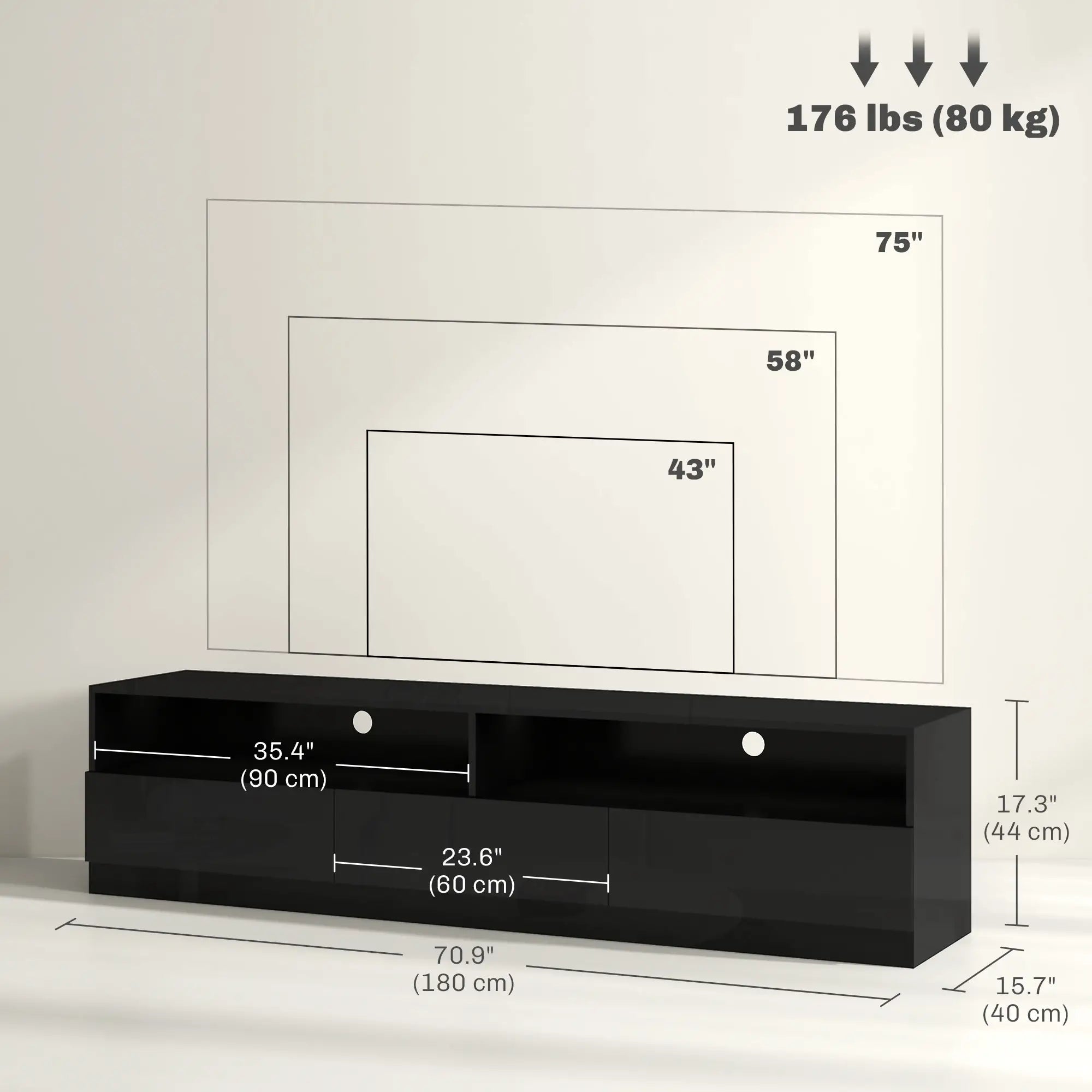 LED Lighted TV Stand for 75