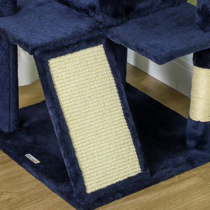 54" Cat Tree, Multi-Level Tower, Scratching Posts, Condos, Bed, Dark Blue Cat Towers at Gallery Canada