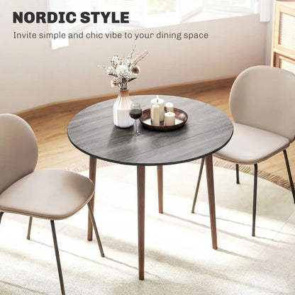 35" Folding Dining Table, Round Drop Leaf, Distressed Light Grey, Light Grey Dining Tables at Gallery Canada