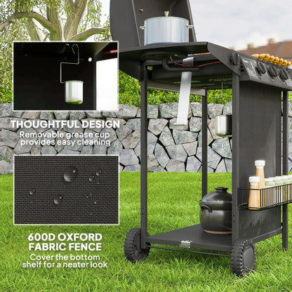 3+1 Burner Propane Gas BBQ Grill, Portable With Side Burner, Thermometer, Black Propane Gas Grills at Gallery Canada