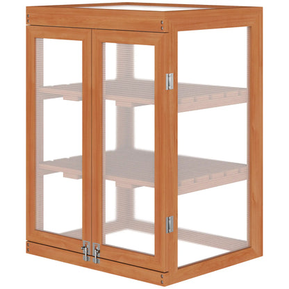 Wooden 2 Tier Cold Frame Greenhouse, 22.8" x 17.3" x 30.7", Orange Cold Frame Greenhouses Orange at Gallery Canada