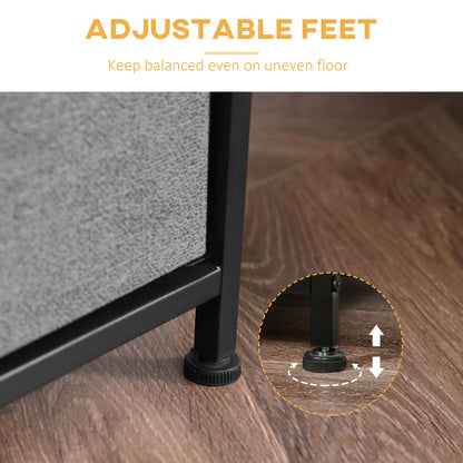 Linen Drawer Cabinet, 5 Removable Drawers, Metal Frame, Adjustable Feet, Dark Grey Storage Cabinets at Gallery Canada