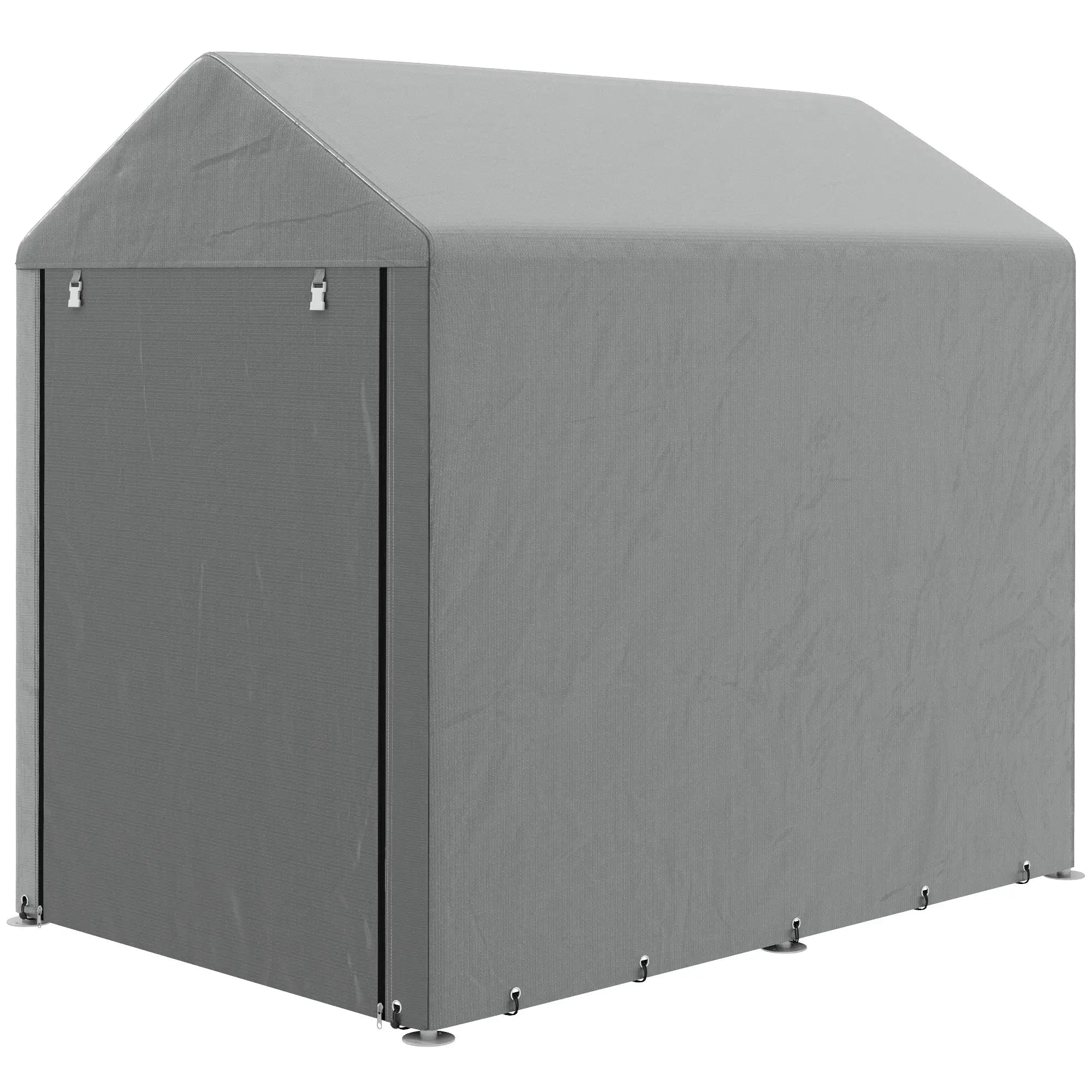 4x6ft Outdoor Storage Shed Tent, Portable with Roll-up Door Sheds Light Grey at Gallery Canada