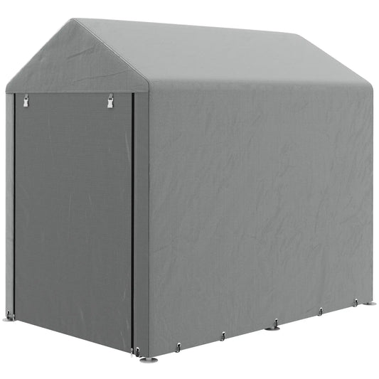 4x6ft Outdoor Storage Shed Tent, Portable with Roll-up Door Sheds Light Grey at Gallery Canada