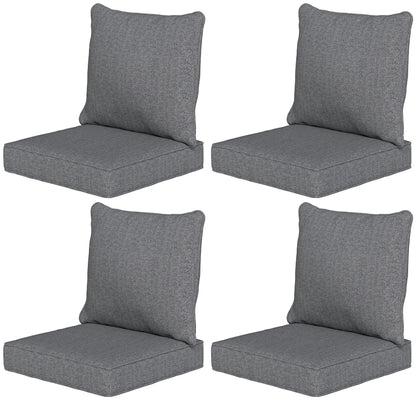 Outdoor Chair Cushions Set Of 4, Fade Resistant, 24" x 24", Grey Patio Chair Cushions Grey at Gallery Canada