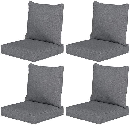 Outdoor Chair Cushions Set Of 4, Fade Resistant, 24" x 24", Grey Patio Chair Cushions Grey at Gallery Canada