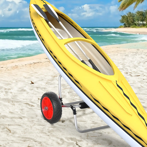 198LBS Kayak Cart, Foldable Canoe Dolly, Aluminum Frame, Silver