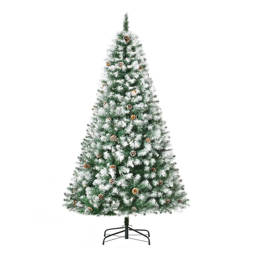 6ft Artificial Christmas Tree, Unlit Full, 800 Branches, 61 Pine Cones, Fir
