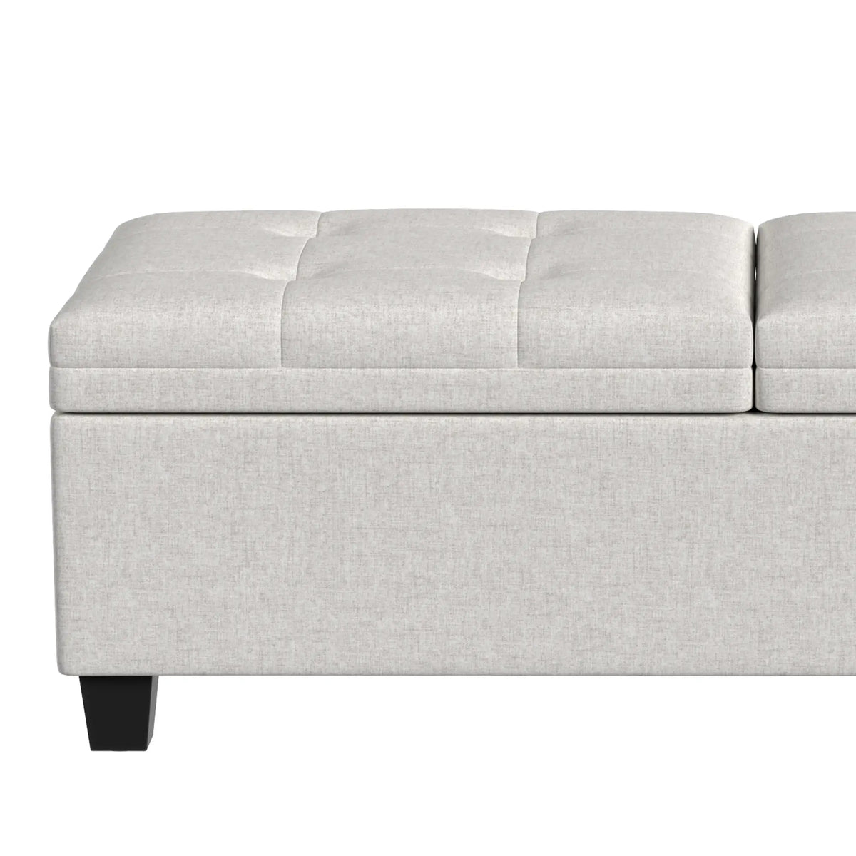 51.2" Storage Ottoman Bench, End of Bed Bench, Cream White
