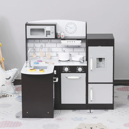 Kids Kitchen Play Set, Drinking Fountain, Microwave, Dark Brown Play Kitchen at Gallery Canada