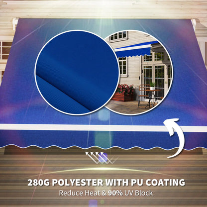8'x7' Manual Retractable Patio Awning, Sun Shade Canopy, Blue Door Awnings at Gallery Canada