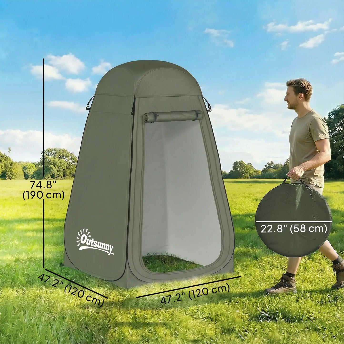 Pop Up Shower Tent, Portable Privacy Room, With Carrying Bag, Green Camping Tents at Gallery Canada