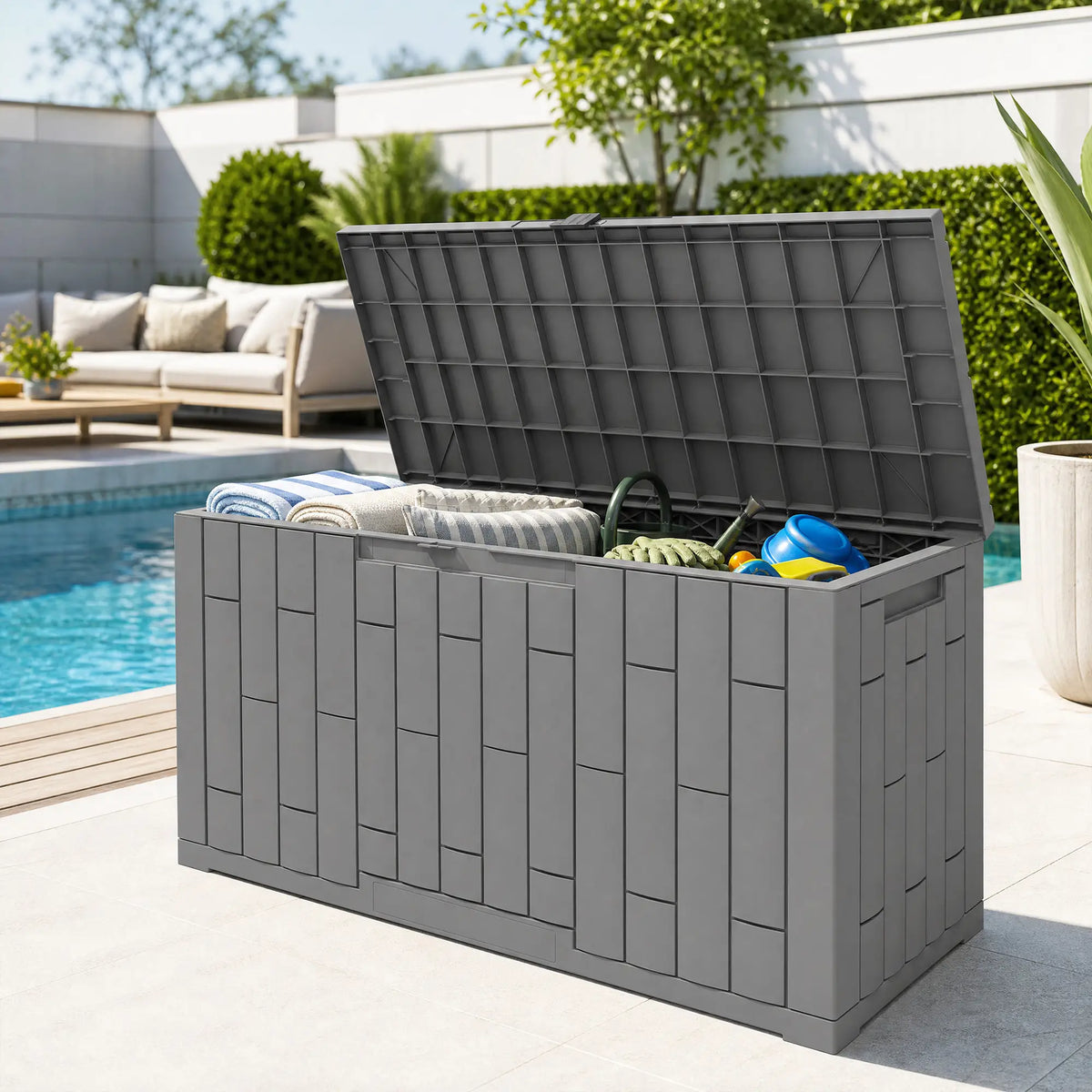 60 Gallon Resin Deck Box, Lockable Outdoor Storage Box Deck Box & Outdoor Storage at Gallery Canada