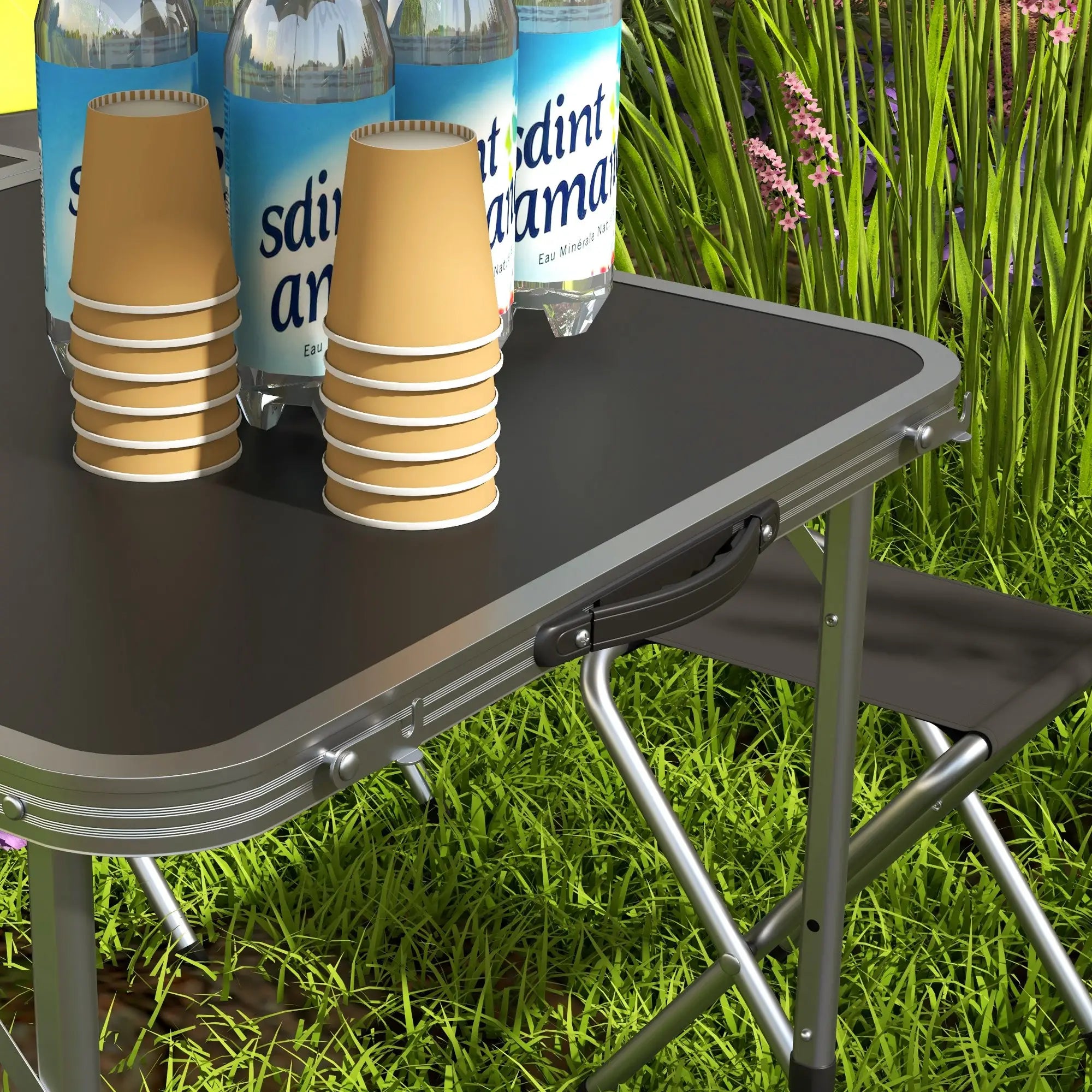 Folding Picnic Table With Chairs, 47.2