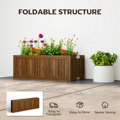 Foldable Elevated Planter Box, Wooden Raised Garden Bed, Carbonized Wooden Planter Boxes at Gallery Canada