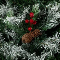 Sapin de Noël Sapin Floqué Pré-éclairé de 6 pieds, Double Couleur, Télécommande