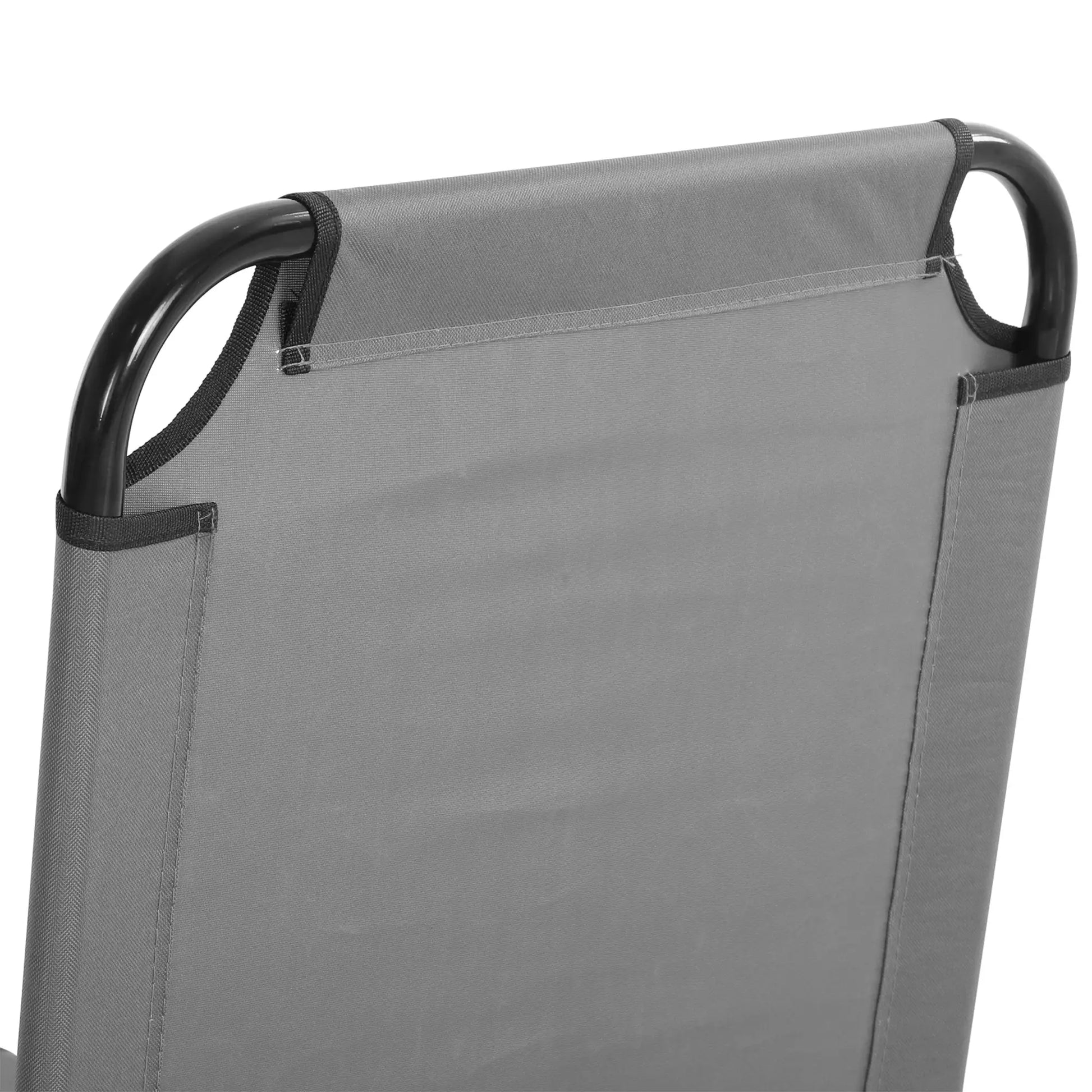 Outdoor Folding Lounge Chair, Reclining Back, Breathable Mesh, Grey Lounger Chairs at Gallery Canada