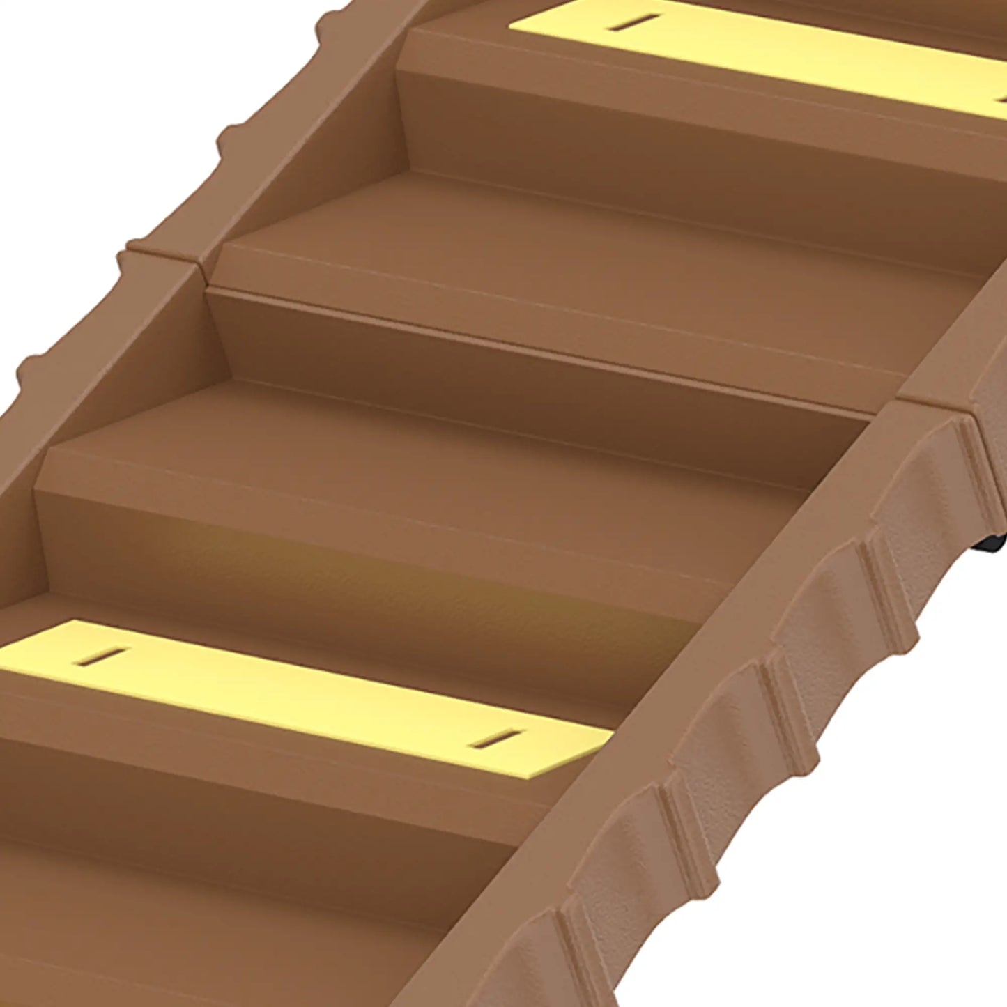 Foldable Dog Car Ramp, Anti-Slip Steps, Brown