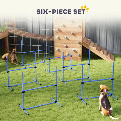 Set of 6 Dog Agility Training Jump Bars, Adjustable, Blue Dog Agility Training Equipment at Gallery Canada