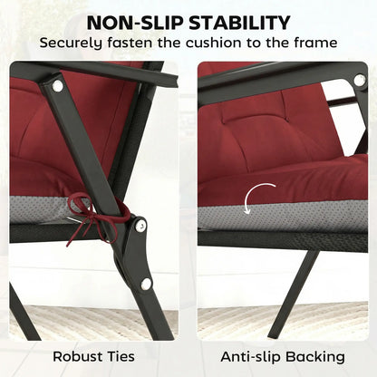 Waterproof Non-Slip Patio Chair Cushions, Set of 4, 44"x21", Wine Red Patio Chair Cushions at Gallery Canada