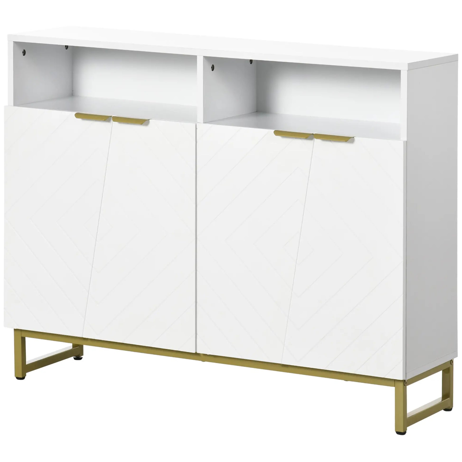 Accent Sideboard, Kitchen Storage Cabinet, 4 Doors, Adjustable Shelves, White Bar Cabinets at Gallery Canada