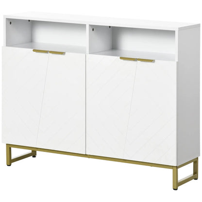 Accent Sideboard, Kitchen Storage Cabinet, 4 Doors, Adjustable Shelves, White Bar Cabinets at Gallery Canada