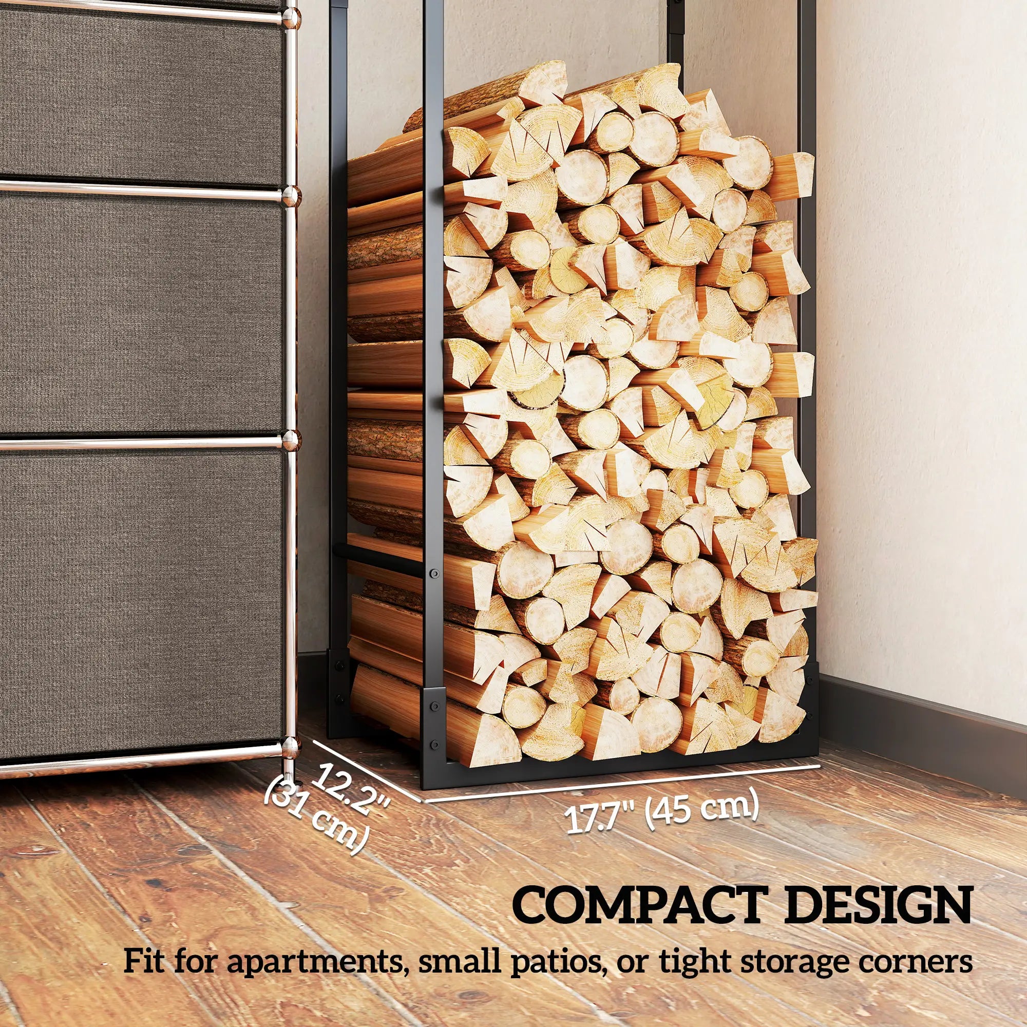 Heavy Duty Firewood Rack With Adjustable Shelf, Indoor Outdoor Log Holder Firewood Racks at Gallery Canada