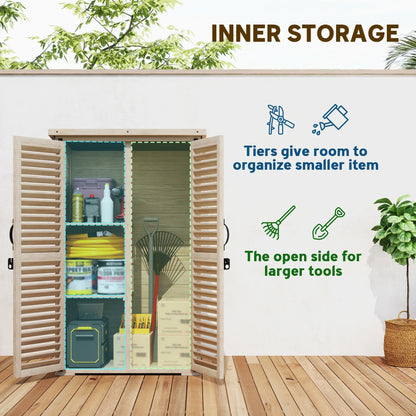 Wooden Garden Shed, 30" x 20" x 47", Waterproof Asphalt Roof, Shelves, Natural Sheds at Gallery Canada