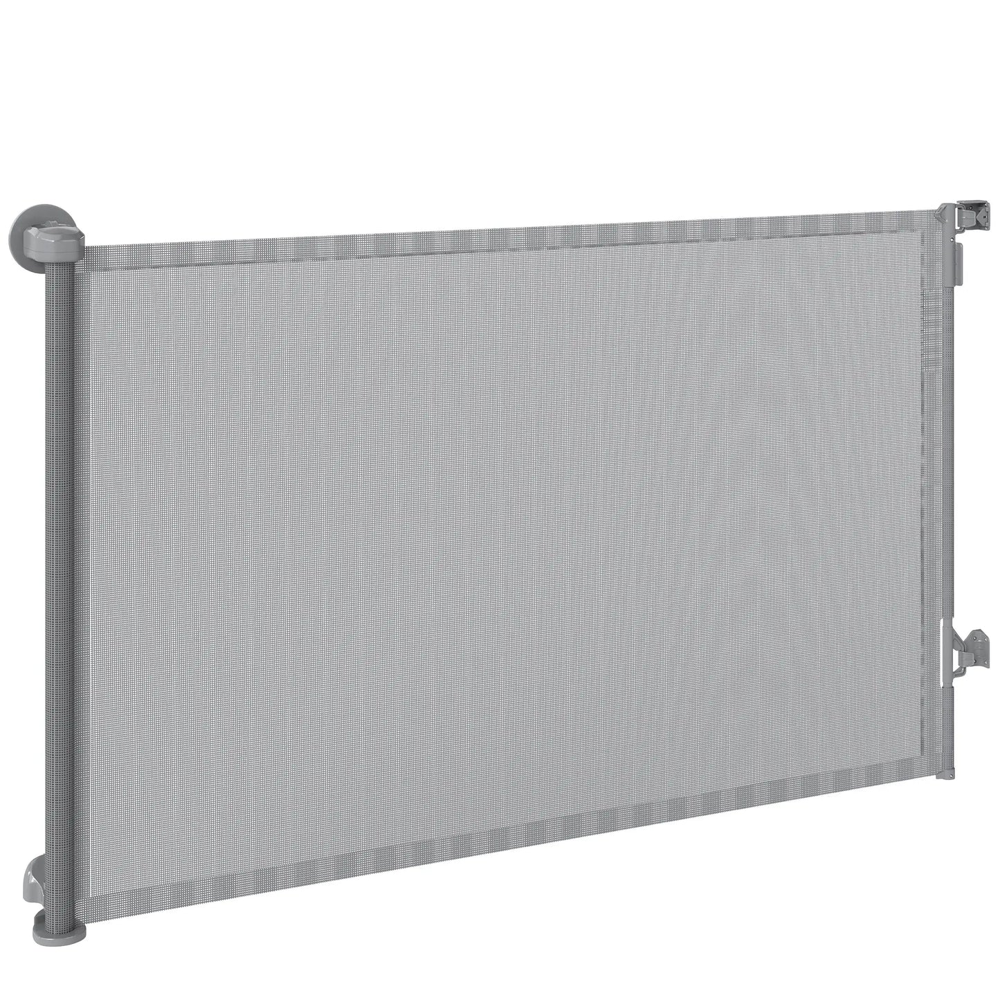Retractable Dog Gate, 36.6" Tall, 55" Wide, Mesh Pet Gate for Stairs Pet Gates Grey at Gallery Canada
