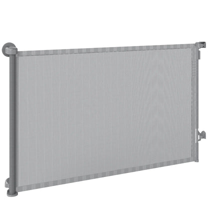 Retractable Dog Gate, 36.6" Tall, 55" Wide, Mesh Pet Gate for Stairs Pet Gates Grey at Gallery Canada