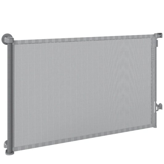 Retractable Dog Gate, 36.6" Tall, 55" Wide, Mesh Pet Gate for Stairs Pet Gates Grey at Gallery Canada