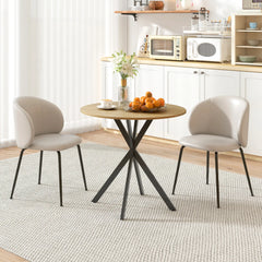 31.5" Industrial Round Dining Table - White Oak Dining Tables White Oak, Black at Gallery Canada