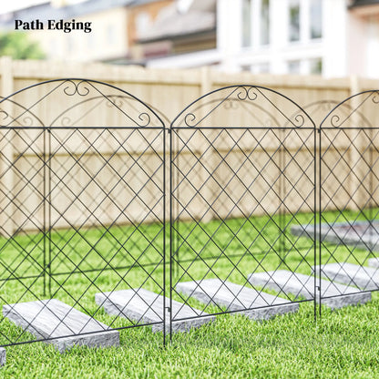 Outdoor Metal Garden Fence Panels, Animal Barrier, 4 Pack, Curved Scrollworks Garden Fences at Gallery Canada