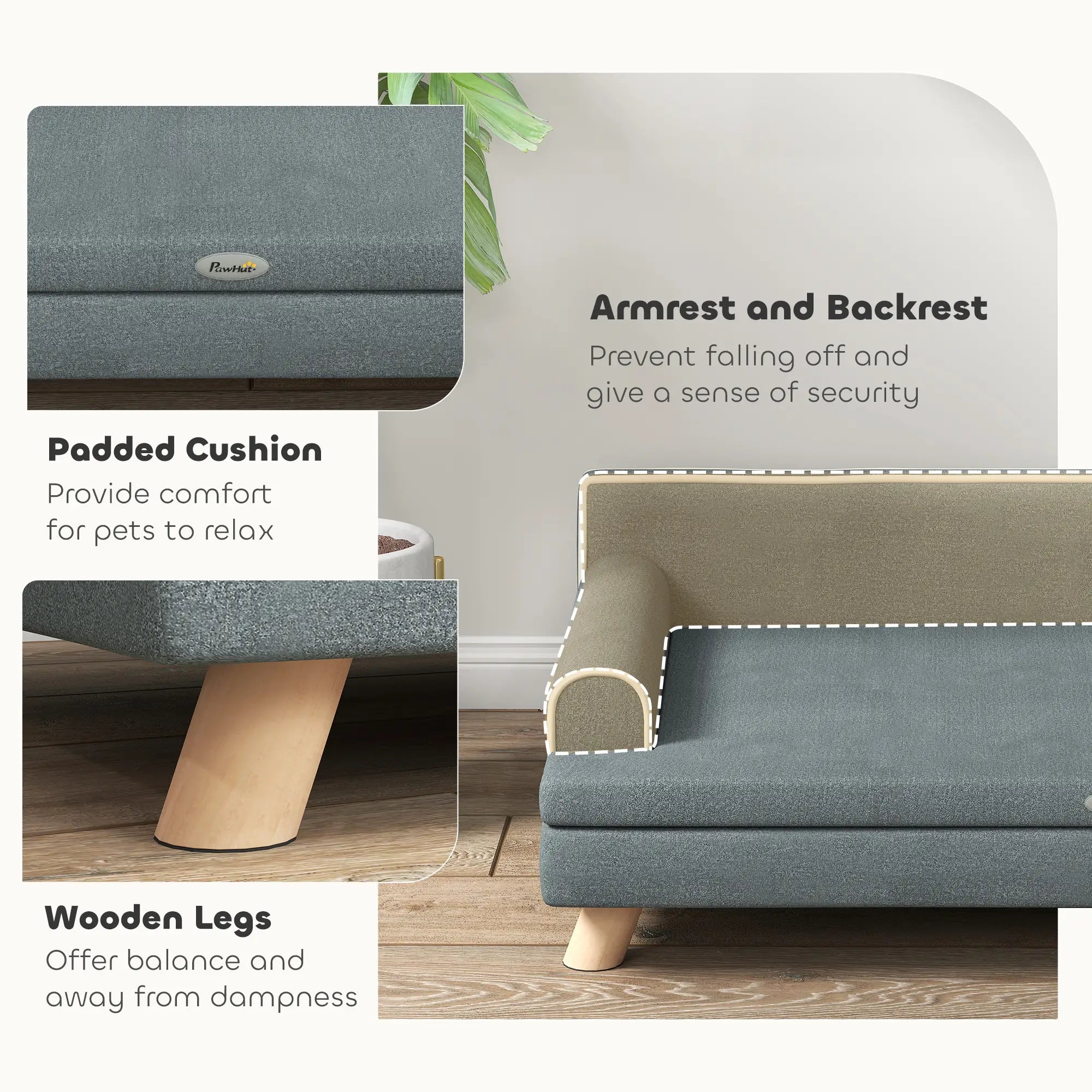 Elevated Dog Sofa Bed, Medium & Large, Dark Grey Dog Sofas at Gallery Canada