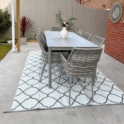 Waterproof Outdoor Rug, 6' x 9', Reversible RV Mat, Grey & White Garden Decor at Gallery Canada