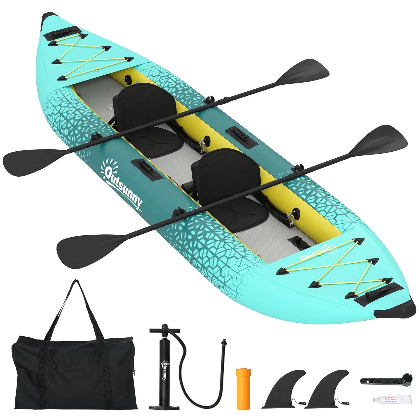 Inflatable Paddle Board, 12'6"x37", 506lbs, Yellow and Grey Water Sports & Boating Supplies Blue, Yellow at Gallery Canada