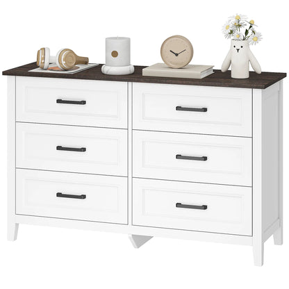 6-Drawer Wide Dresser Chest for Bedroom Living Room Closet