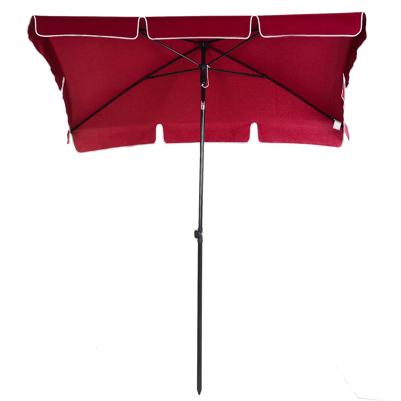 6.5x4ft Rectangle Tilt Adjustable Patio Umbrella, Red Sun Umbrellas at Gallery Canada