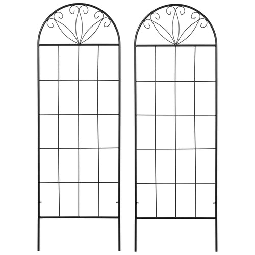 Metal Garden Trellis, Pack of 2, Arched Grid Panels, 20